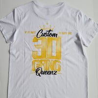 30 Gang Custom Kingz Apparel - Women's 30 GANG Block Tee -White Yellow and Black