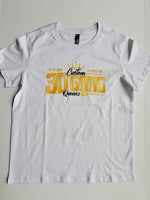 
              30 Gang Custom Kingz Apparel - Women's 30 GANG Block Tee -White Yellow and Black
            