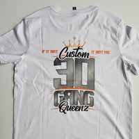 30 Gang Custom Kingz Apparel - Women's 30 GANG Block Tee - ORANGE LETTERS