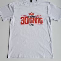 30 Gang Custom Kingz Apparel - MENS 30 Gang Block Tee- Red and White