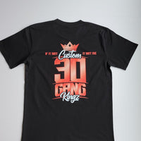 30 Gang Custom Kingz Apparel - MENS 30 Gang Block Tee- Red and White