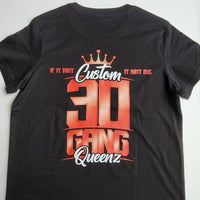 30 Gang Custom Kingz Apparel - Women's 30 GANG Block Tee - RED LETTERS