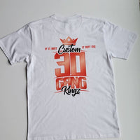 30 Gang Custom Kingz Apparel - MENS 30 Gang Block Tee- Red and White