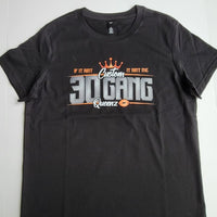 30 Gang Custom Kingz Apparel - Women's 30 GANG Block Tee - ORANGE LETTERS