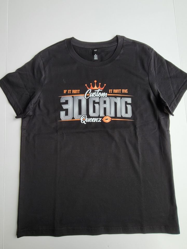 30 Gang Custom Kingz Apparel - Women's 30 GANG Block Tee - ORANGE LETTERS