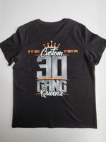 
              30 Gang Custom Kingz Apparel - Women's 30 GANG Block Tee - ORANGE LETTERS
            