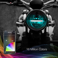 XKGLOW - 5.75" LED HEADLIGHT FOR MOTORCYCLE | XKCHROME SMARTPHONE APP