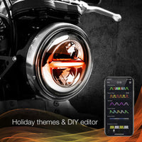 
              XKGLOW - 5.75" LED HEADLIGHT FOR MOTORCYCLE | XKCHROME SMARTPHONE APP
            