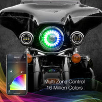 XKGLOW - 7" LED HEADLIGHT FOR MOTORCYCLE | XKCHROME SMARTPHONE APP