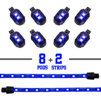 
              XKGLOW - MOTORCYCLE LED ACCENT LIGHT KIT | 8 POD 2 STRIP SINGLE COLOR
            