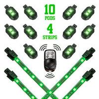 
              XKGLOW - MOTORCYCLE LED ACCENT LIGHT KIT | 10 POD 4 STRIP SINGLE COLOR WITH REMOTE
            