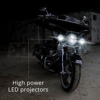 XKGLOW - 4.5" MOTORCYCLE LED PASSING LIGHTS KIT WITH AMBER HALO TURN SIGNAL