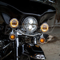 
              XKGLOW - 4.5" MOTORCYCLE LED PASSING LIGHTS KIT WITH AMBER HALO TURN SIGNAL
            