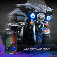 XKGLOW - 4.5" DRIVING LIGHTS FOR MOTORCYCLE | XKCHROME SMARTPHONE APP