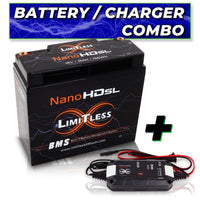 
              LIMITLESS LITHIUM - BATTERIES - Nano -HD SL Motorcycle / Power sports Battery (BCI 20 Case)
            