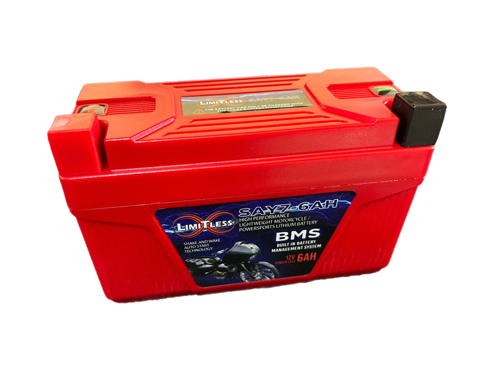 LIMITLESS LITHIUM - BATTERIES - Shake Awake Y7 Case 6Ah Smart Motorcycle battery