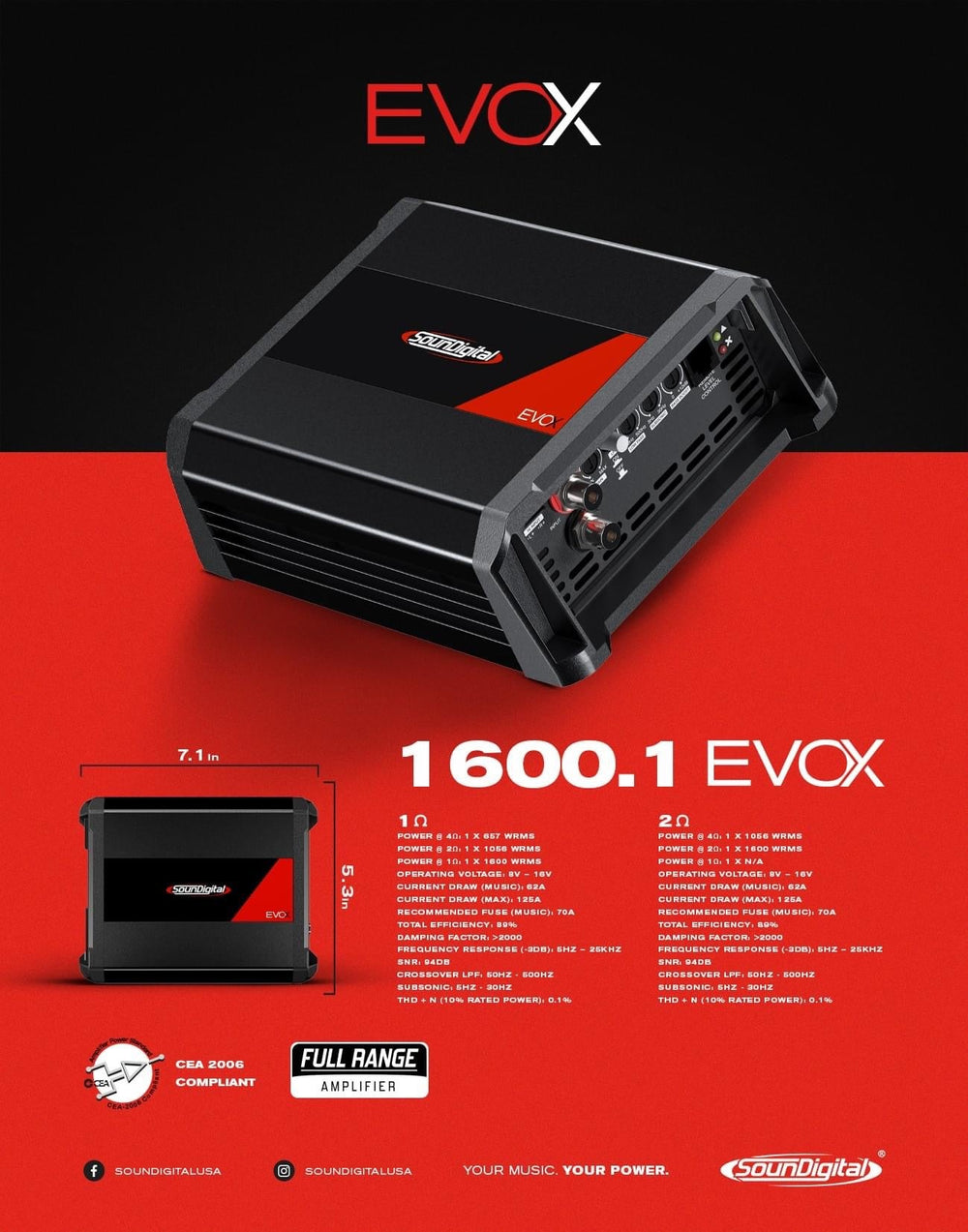 NEW SounDigital EVOX2 1600.1 FULL RANGE - 1Ω or 2Ω