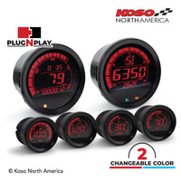 
              Koso North America  - Digital Gauges - HD-02 | 6 pieces kit (black bezel) | for Harley-Davidson®
            